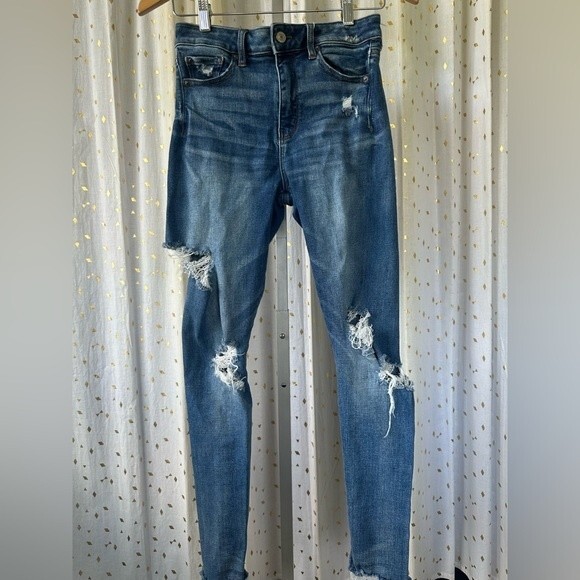 American Eagle Outfitters Super Stretch Super High Rise Jeggings 4 Short - Picture 2 of 8